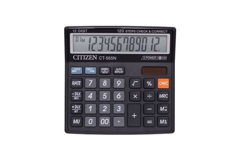 CITIZEN KALKULATOR BIUROWY CT-555N, 12-CYFROWY, 130X129MM, CZARNY CITIZEN KALKULATOR BIUROWY CT-555N, 12-CYFROWY, 130X129MM, CZARNY
