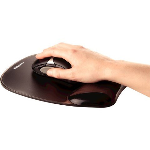 Fellowes podkładka pod mysz i nadgarstek żelowa CRYSTAL, czarna Fellowes podkładka pod mysz i nadgarstek żelowa CRYSTAL, czarna