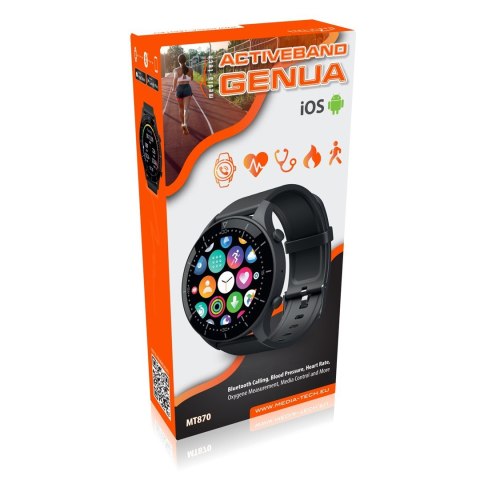 MEDIA-TECH SMARTBAND GENUA, FUNKCJA DZWONIENIA BLUETOOTH, POMAIAR CIŚNIENIA KRWI, PULSU I INNYCH PARAMETRÓW MT870 MEDIA-TECH SMARTBAND GENUA, FUNKCJA DZWONIENIA BLUETOOTH, POMAIAR CIŚNIENIA KRWI, PULSU I INNYCH PARAMETRÓW MT870