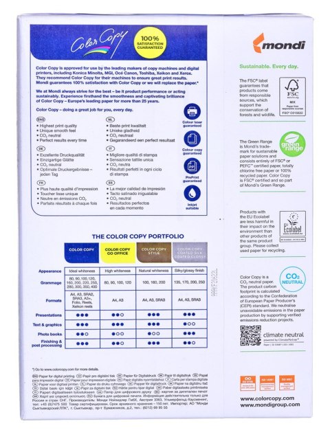 Papier Xero Igepa Laser Color Copy 8687A20 (A4; 200g/m2; 250 szt.; Satynowy) Papier Xero Igepa Laser Color Copy 8687A20 (A4; 200g/m2; 250 szt.; Satynowy)