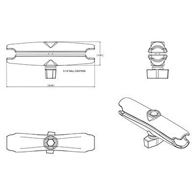 RAM MOUNT ramię montażowe długie rozmiar kuli B RAM-B-201U-C RAM MOUNT ramię montażowe długie rozmiar kuli B RAM-B-201U-C