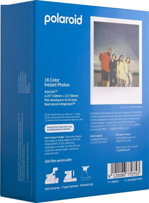 Wkłady do aparatu Polaroid Color film for 600 2-pack Wkłady do aparatu Polaroid Color film for 600 2-pack