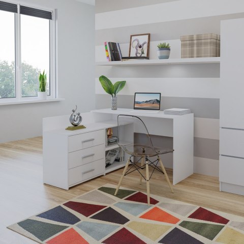 Biurko narożne + komoda DANY 120x50xH76 biały Biurko narożne + komoda DANY 120x50xH76 biały