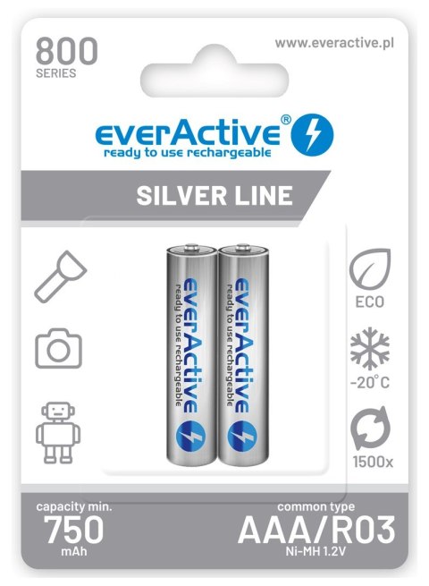 EVERACTIVE AKUMULATORKI AAA 800 MAH - 2 SZTUKI EVHRL03-800 EVERACTIVE AKUMULATORKI AAA 800 MAH - 2 SZTUKI EVHRL03-800