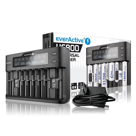 EVERACTIVE ŁADOWARKA DO AKUMULATORÓW CYLINDRYCZNYCH LI-ION ORAZ NI-MH UC800 EVERACTIVE ŁADOWARKA DO AKUMULATORÓW CYLINDRYCZNYCH LI-ION ORAZ NI-MH UC800