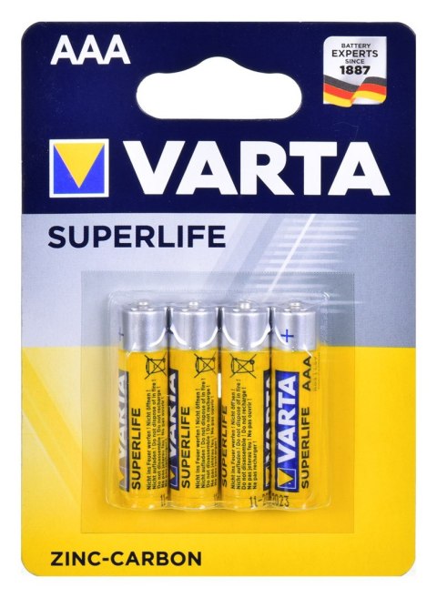Zestaw baterii cynkowo-węglowe VARTA Superlife R03 AAA (Zn-C; x 4) Zestaw baterii cynkowo-węglowe VARTA Superlife R03 AAA (Zn-C; x 4)