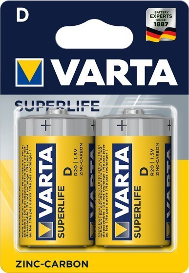 Zestaw baterii cynkowo-węglowe VARTA Superlife R20 D (Zn-C; x 2) Zestaw baterii cynkowo-węglowe VARTA Superlife R20 D (Zn-C; x 2)