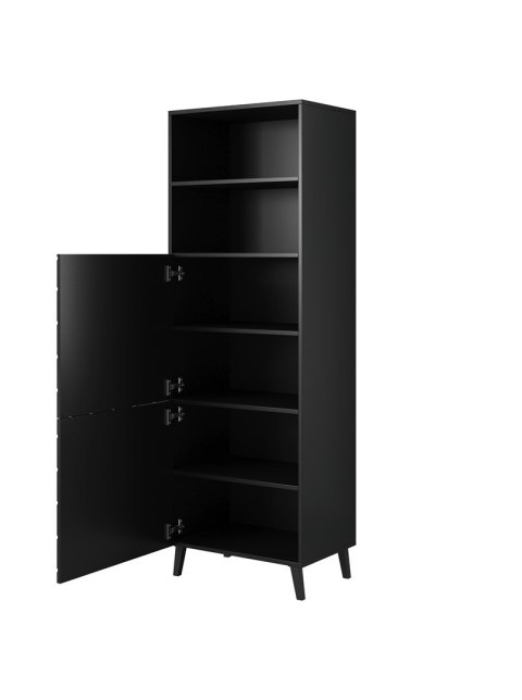 Witryna ABETO 60x40xH176,5 czarny/czarny połysk Witryna ABETO 60x40xH176,5 czarny/czarny połysk