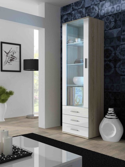 Witryna SOHO S1 dąb sonoma/ biały połysk Witryna SOHO S1 dąb sonoma/ biały połysk