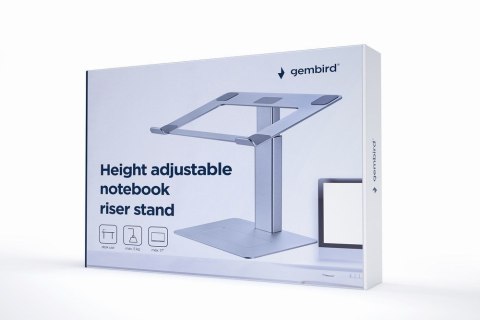 GEMBIRD PODSTAWKA POD NOTEBOOKA Z REGULACJĄ WYSOKOŚCI 15,6, SREBRNA GEMBIRD PODSTAWKA POD NOTEBOOKA Z REGULACJĄ WYSOKOŚCI 15,6, SREBRNA