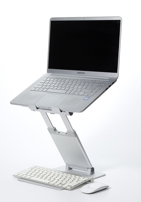 POUT Eyes3 Lift - Aluminiowa teleskopowa podstawka pod laptopa, kolor srebrno-szary POUT Eyes3 Lift - Aluminiowa teleskopowa podstawka pod laptopa, kolor srebrno-szary