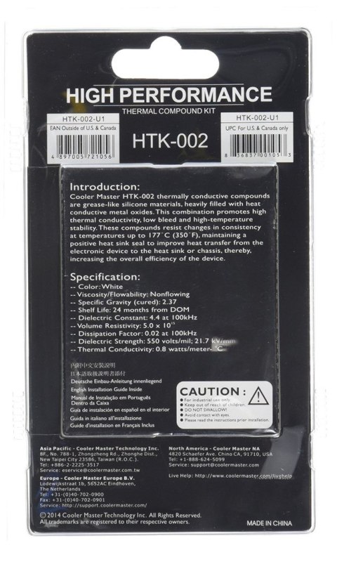Pasta termoprzewodząca Cooler Master HTK-002-U1-GP Pasta termoprzewodząca Cooler Master HTK-002-U1-GP