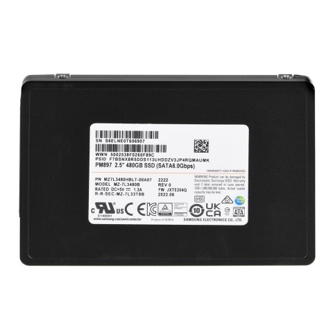 Dysk SSD Samsung PM897 480GB SATA 2.5" MZ7L3480HBLT-00A07 (DWPD 3) Dysk SSD Samsung PM897 480GB SATA 2.5" MZ7L3480HBLT-00A07 (DWPD 3)