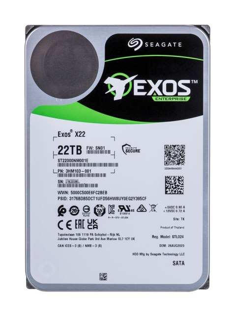 Dysk twardy HDD Seagate Exos 22TB 3,5" SATA ST22000NM001E Dysk twardy HDD Seagate Exos 22TB 3,5" SATA ST22000NM001E