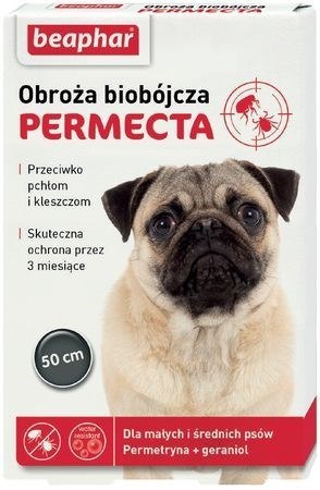 Beaphar obroża biobójcza na pchły i kleszcze mały średni pies dług.50cm Beaphar obroża biobójcza na pchły i kleszcze mały średni pies dług.50cm