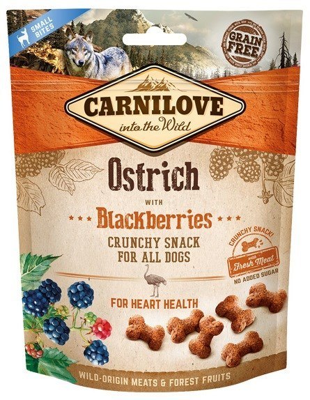 CARNILOVE Fresh Crunchy Struś z jeżynami - przysmak dla psa - 200 g CARNILOVE Fresh Crunchy Struś z jeżynami - przysmak dla psa - 200 g