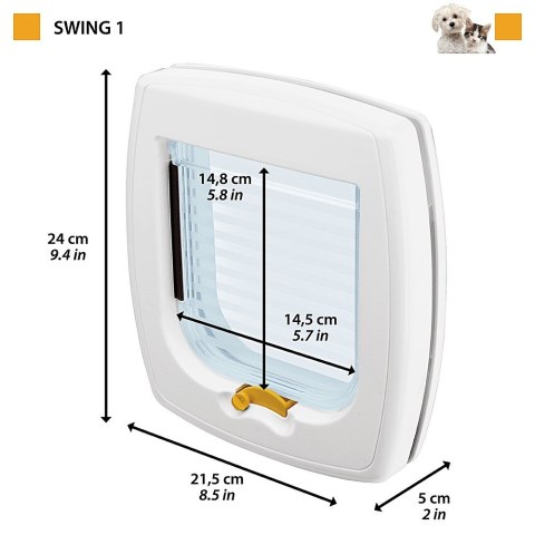 FERPLAST Swing 1 Superbasic - drzwiczki dla zwierząt, brązowe FERPLAST Swing 1 Superbasic - drzwiczki dla zwierząt, brązowe