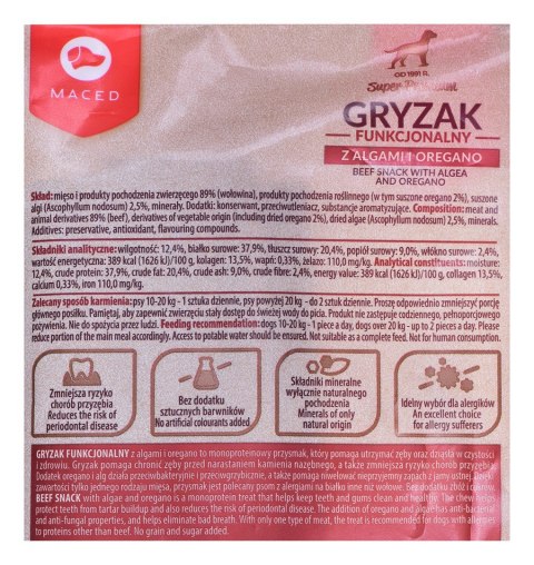 MACED Gryzak funkcjonalny z algami i oregano - gryzak dla psa - 100 g MACED Gryzak funkcjonalny z algami i oregano - gryzak dla psa - 100 g