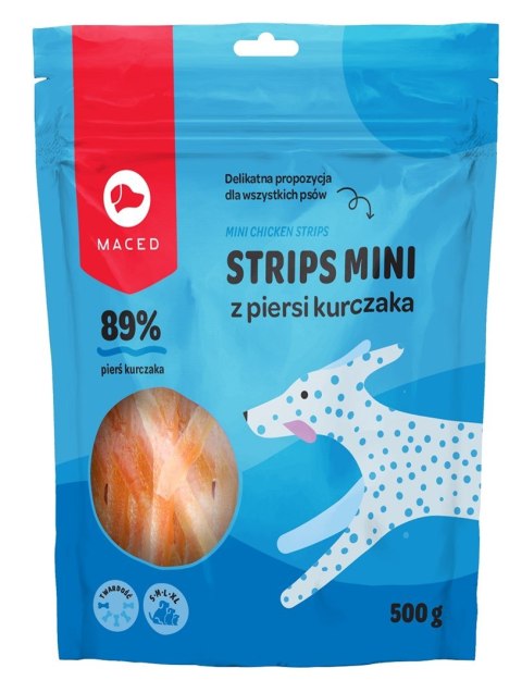 MACED Strips Mini z piersi kurczaka - przysmak dla psa - 500g