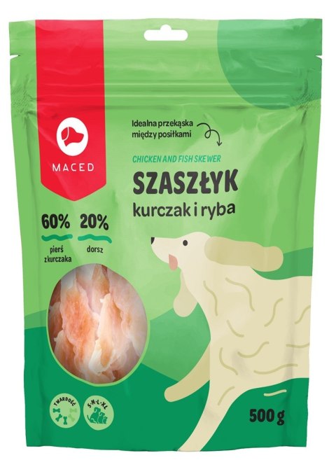 MACED Szaszłyk Kurczak i ryba - przysmak dla psa - 500g MACED Szaszłyk Kurczak i ryba - przysmak dla psa - 500g