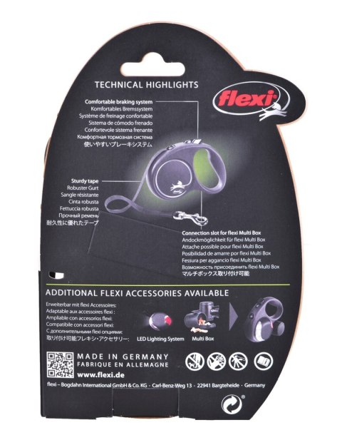 Smycz flexi automatyczna Black Design S taśma 5 m - dla psa do 15 kg, kolor różowy Smycz flexi automatyczna Black Design S taśma 5 m - dla psa do 15 kg, kolor różowy