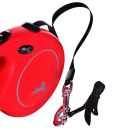 Smycz flexi automatyczna New Classic L taśma 8 m - dla psa do 50 kg, kolor czerwony