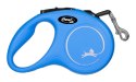 Smycz flexi automatyczna New Classic S taśma 5 m - dla psa do 15 kg, kolor niebieski