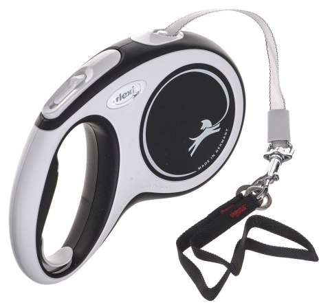 Smycz flexi automatyczna New Comfort M taśma 5 m - dla psa do 25 kg, kolor czarny Smycz flexi automatyczna New Comfort M taśma 5 m - dla psa do 25 kg, kolor czarny