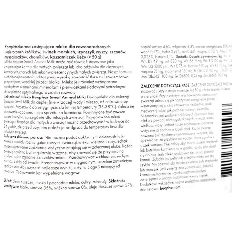 BEAPHAR - mleko dla małych zwierząt - 200g BEAPHAR - mleko dla małych zwierząt - 200g