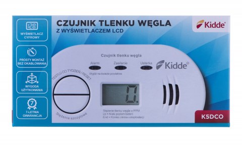 Czujnik tlenku węgla LCD K5DCO Kidde Czujnik tlenku węgla LCD K5DCO Kidde