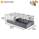 FERPLAST Multipla Maxi - klatka modułowa dla królika lub świnki morskiej - 142,5 x 72 x 50 cm