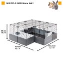 FERPLAST Multipla Maxi - klatka modułowa dla królika lub świnki morskiej - 142,5 x 72 x 50 cm