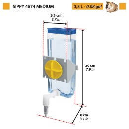 FERPLAST SIPPY 4674 MEDIUM - pojnik automatyczny dla gryzoni - 300 ml