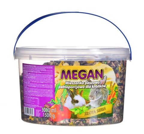 MEGAN mieszanka paszowa pełnoporcjowa dla królików - karma dla królików - 3 L MEGAN mieszanka paszowa pełnoporcjowa dla królików - karma dla królików - 3 L