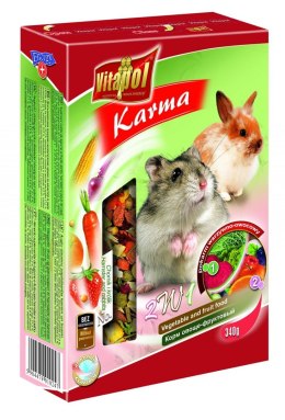 VITAPOL Pokarm -warzywny dla chomików i królików Pokarm 2w1 owocowo-warzywny dla chomików i królików 340g