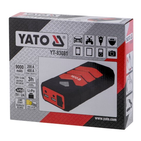 Urządzenie rozruchowe 9000mAh YT-83081 YATO Urządzenie rozruchowe 9000mAh YT-83081 YATO