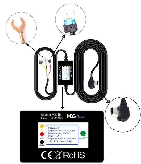 Wideorejestrator lusterko MBG LINE HS900 PRO Sony+ adapter parkingowy Wideorejestrator lusterko MBG LINE HS900 PRO Sony+ adapter parkingowy
