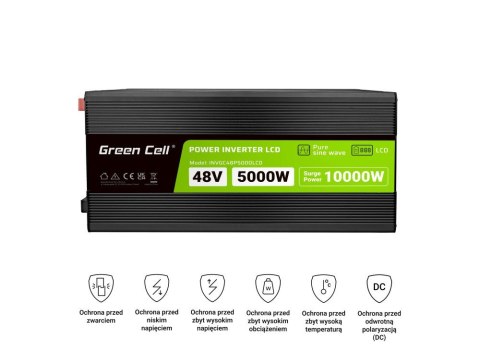 GREEN CELL PRZETWORNICA LCD 48V/230V 5000W/10000W CZYSTY SINUS INVGC48P5000LCD GREEN CELL PRZETWORNICA LCD 48V/230V 5000W/10000W CZYSTY SINUS INVGC48P5000LCD