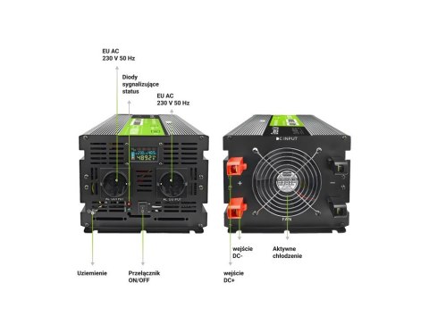 GREEN CELL PRZETWORNICA LCD 48V/230V 5000W/10000W CZYSTY SINUS INVGC48P5000LCD GREEN CELL PRZETWORNICA LCD 48V/230V 5000W/10000W CZYSTY SINUS INVGC48P5000LCD