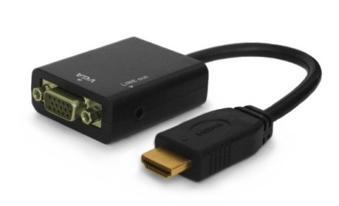 Adapter SAVIO cl-23 (HDMI M - D-Sub (VGA) F; 0,20m; kolor czarny) Adapter SAVIO cl-23 (HDMI M - D-Sub (VGA) F; 0,20m; kolor czarny)