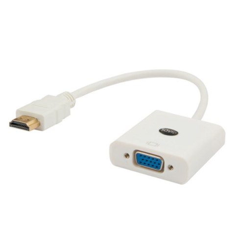 Adapter SAVIO cl-27 (HDMI M - D-Sub (VGA) F; 0,10m; kolor biały) Adapter SAVIO cl-27 (HDMI M - D-Sub (VGA) F; 0,10m; kolor biały)