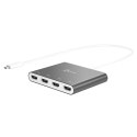 Adapter j5create USB-C to 4 Port HDMI Multi Monitor Adapter (USB-C m - 4xHDMI f 50cm; kolor srebrny) JCA366-N