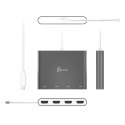 Adapter j5create USB-C to 4 Port HDMI Multi Monitor Adapter (USB-C m - 4xHDMI f 50cm; kolor srebrny) JCA366-N