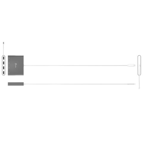 Adapter j5create USB-C to 4 Port HDMI Multi Monitor Adapter (USB-C m - 4xHDMI f 50cm; kolor srebrny) JCA366-N Adapter j5create USB-C to 4 Port HDMI Multi Monitor Adapter (USB-C m - 4xHDMI f 50cm; kolor srebrny) JCA366-N