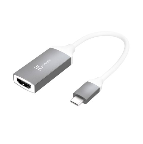 Adapter j5create USB-C to 4K HDMI Adapter (USB-C m - 4K HDMI f 10cm; kolor biało srebrny) JCA153G-N Adapter j5create USB-C to 4K HDMI Adapter (USB-C m - 4K HDMI f 10cm; kolor biało srebrny) JCA153G-N