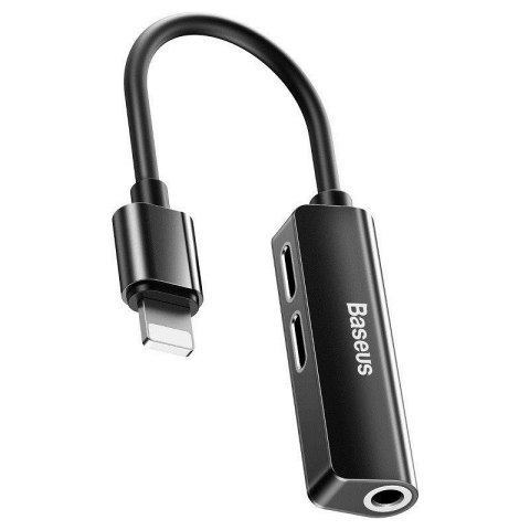 BASEUS CALL52-01 ADAPTER AUDIO LIGHTNING DO MINI JACK 3.5MM I 2X LIGHTNING (CZARNY) BASEUS CALL52-01 ADAPTER AUDIO LIGHTNING DO MINI JACK 3.5MM I 2X LIGHTNING (CZARNY)