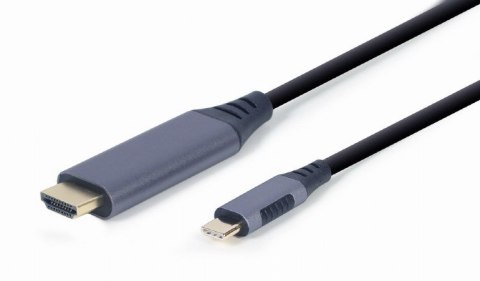 GEMBIRD ADAPTER USB TYP-C DO HDMI NA KABLU, 1.8M, 4K, KOLOR SZARY GEMBIRD ADAPTER USB TYP-C DO HDMI NA KABLU, 1.8M, 4K, KOLOR SZARY