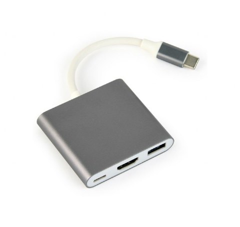 GEMBIRD GEMBIRD MULTI ADAPTER USB TYP-C (M) -> USB TYP-C; USB 3.0; HDMI SZARY GEMBIRD GEMBIRD MULTI ADAPTER USB TYP-C (M) -> USB TYP-C; USB 3.0; HDMI SZARY