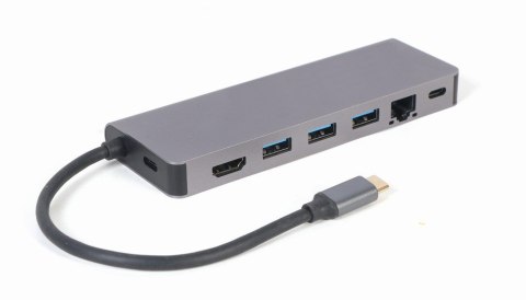GEMBIRD MULTI ADAPTER USB TYP-C 5W1 HUB, HDMI, CZYTNIK KART, LAN, PD - 100W) GEMBIRD MULTI ADAPTER USB TYP-C 5W1 HUB, HDMI, CZYTNIK KART, LAN, PD - 100W)