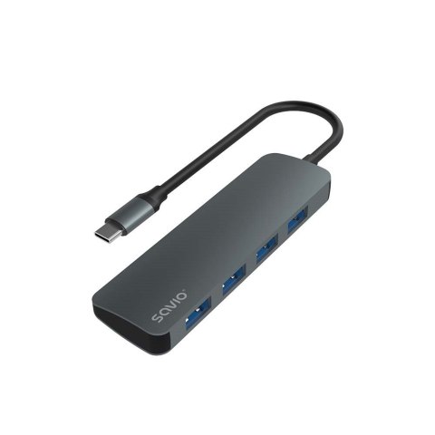 SAVIO AK-54 HUB USB-C - 4 X USB-A, SZARY SAVIO AK-54 HUB USB-C - 4 X USB-A, SZARY